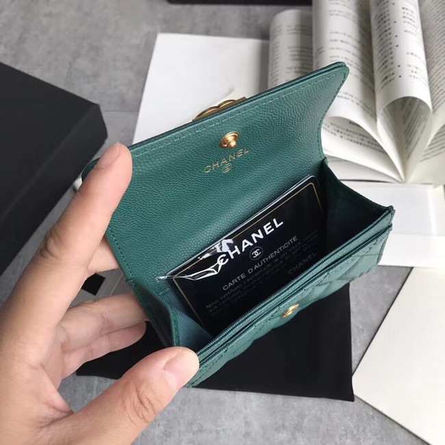 BOY CHANEL Card Holder A80603 green