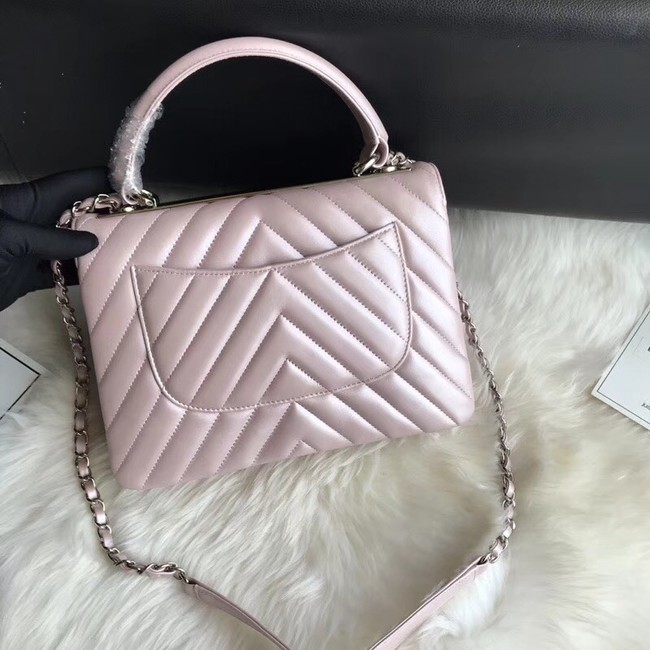 Chanel Small Flap Bag with Top Handle B92236 Pink