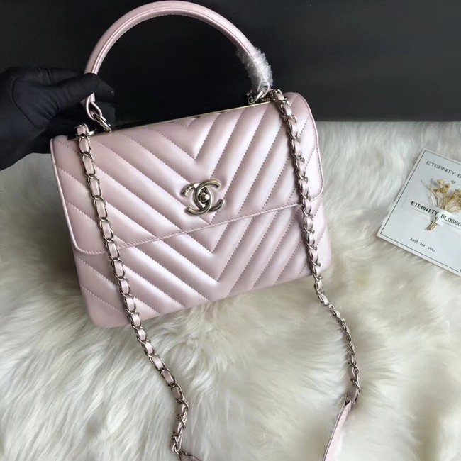 Chanel Small Flap Bag with Top Handle B92236 Pink