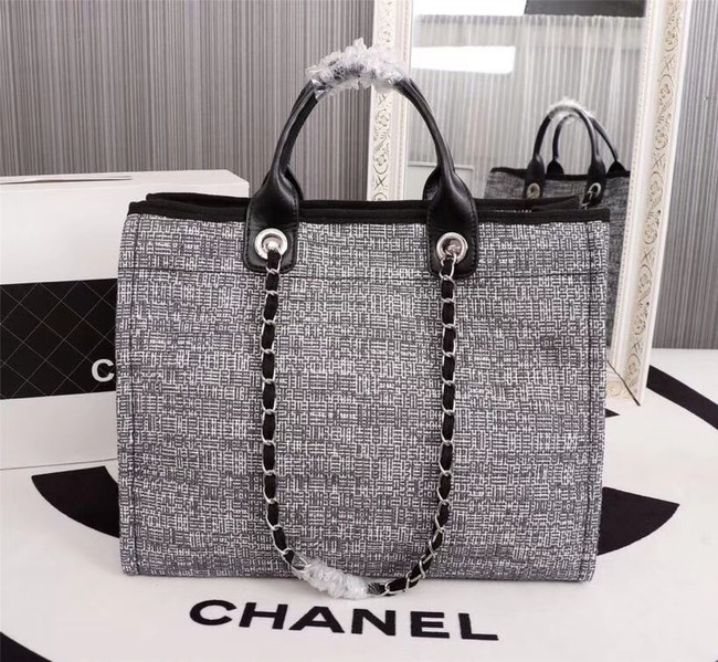 Chanel Canvas Tote Shopping Bag 8099 grey