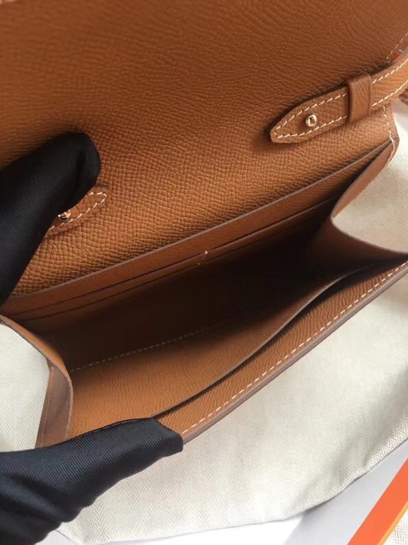 Hermes Clutch Epsom calfskin H0589 brown