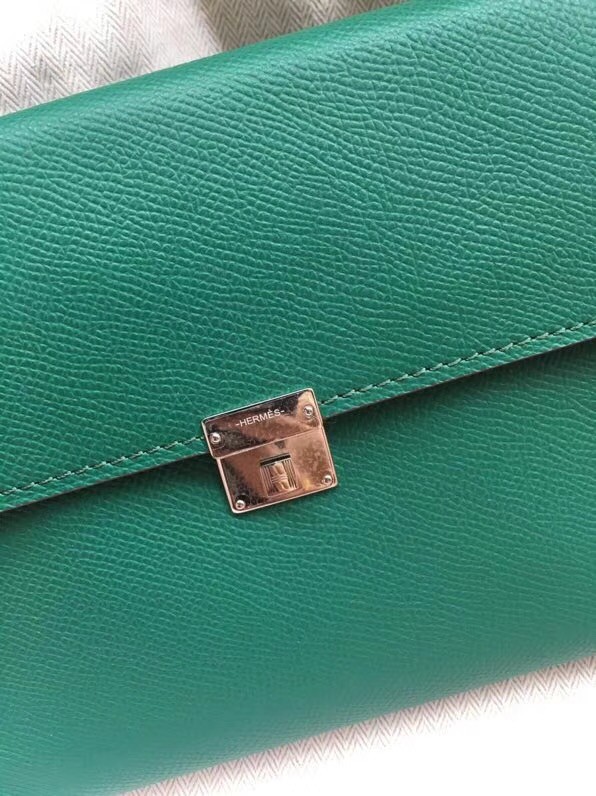 Hermes Clutch Epsom calfskin H0589 green