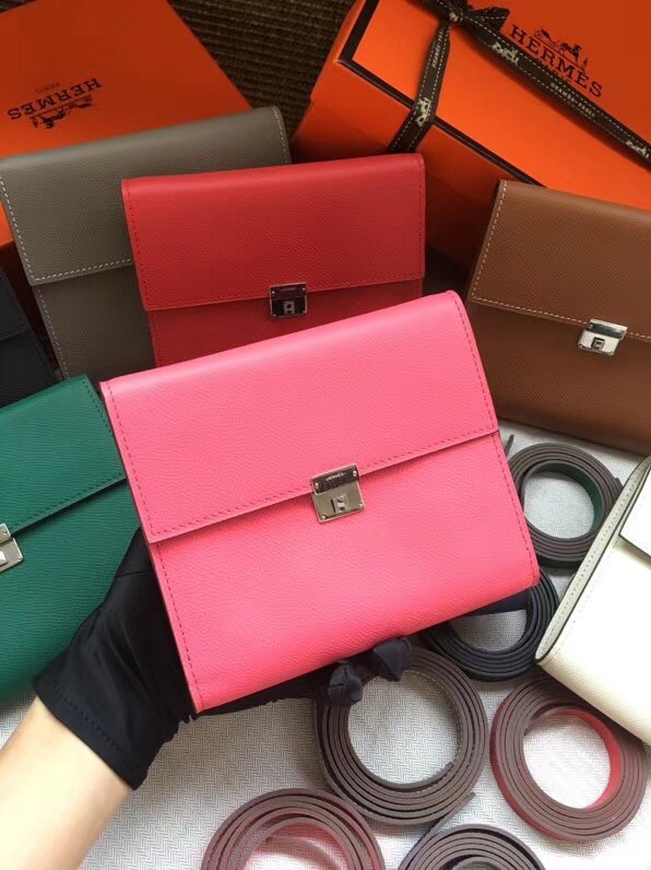 Hermes Clutch Epsom calfskin H0589 rose