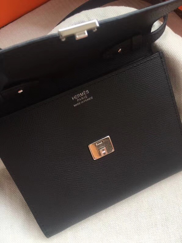 Hermes Clutch Epsom calfskin cross-body bag H0589 black