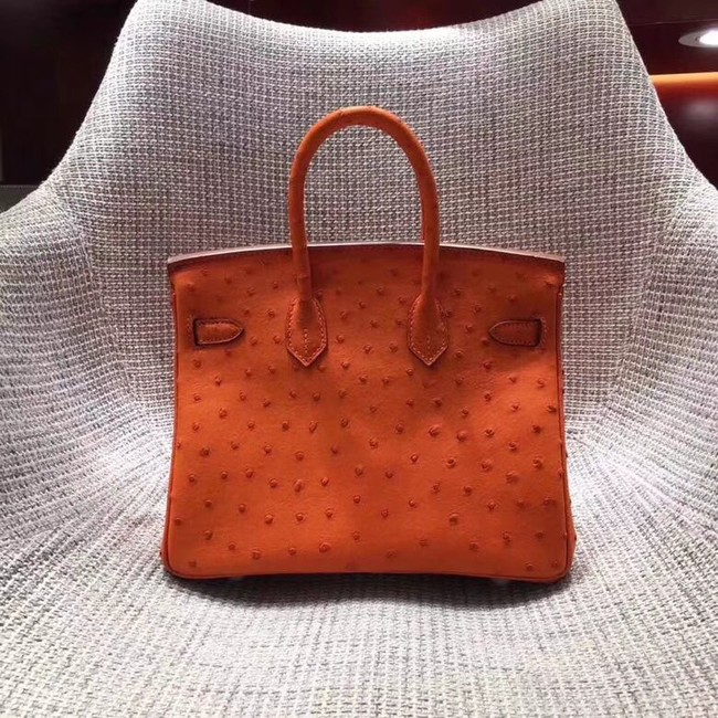 Hermes Real ostrich leather birkin bag BK35 orange