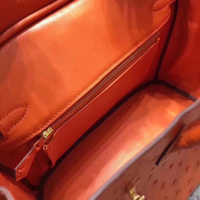 Hermes Real ostrich leather birkin bag BK35 orange