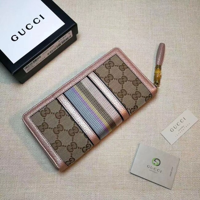 Gucci GG canvas zipper wallet 353651 pink