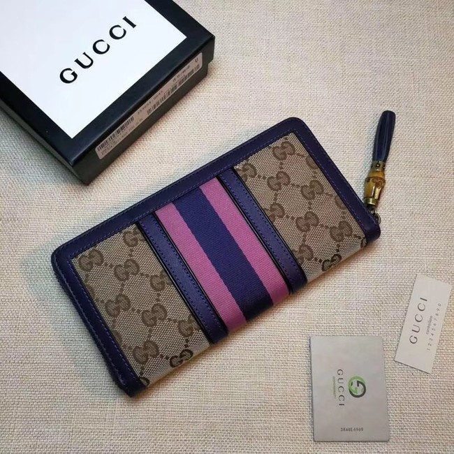 Gucci GG canvas zipper wallet 353651 purple