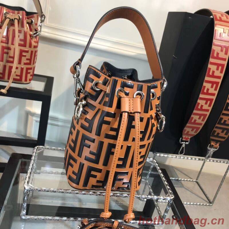 Fendi KAN I LOGO Handbag F0835 brown