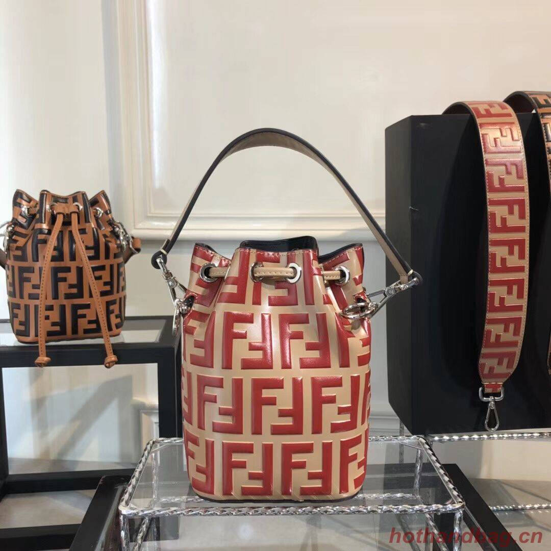 Fendi KAN I LOGO Handbag F0835 red