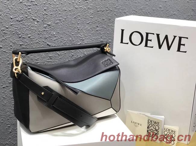 Loewe Puzzle Bag Original Leather B9124 blue white black