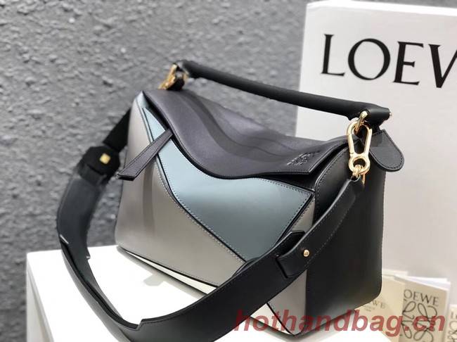 Loewe Puzzle Bag Original Leather B9124 blue white black