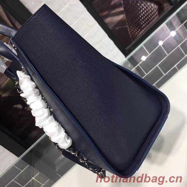 Chanel original Calfskin Leather Tote Bag 78900 Navy Blue