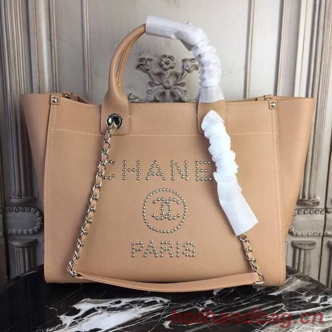 Chanel original Calfskin Leather Tote Bag 78900 apricot