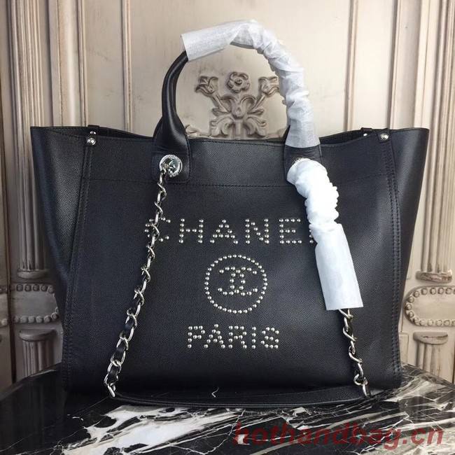 Chanel original Calfskin Leather Tote Bag 78900 black