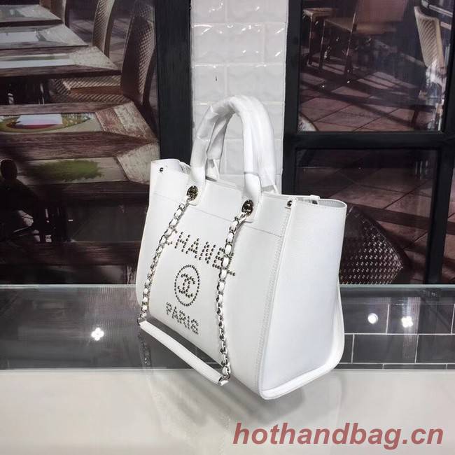 Chanel original Calfskin Leather Tote Bag 78900 white