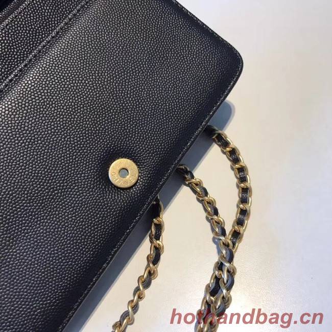 BOY CHANEL Original Wallet on Chain A80287 black