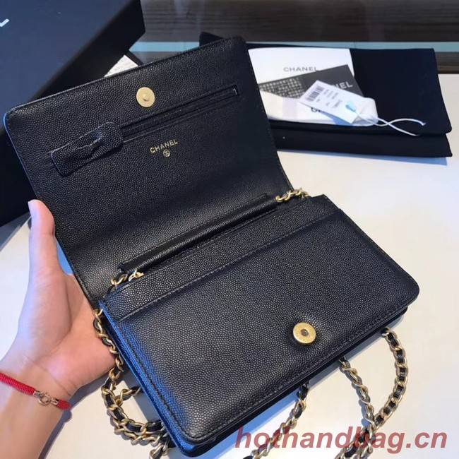 BOY CHANEL Original Wallet on Chain A80287 black