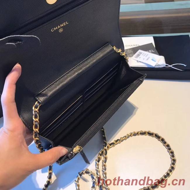 BOY CHANEL Original Wallet on Chain A80287 black