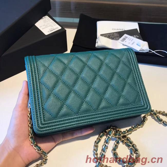 BOY CHANEL Original Wallet on Chain A80287 green