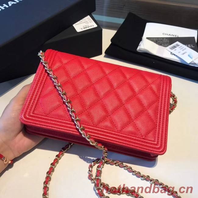 BOY CHANEL Original Wallet on Chain A80287 red