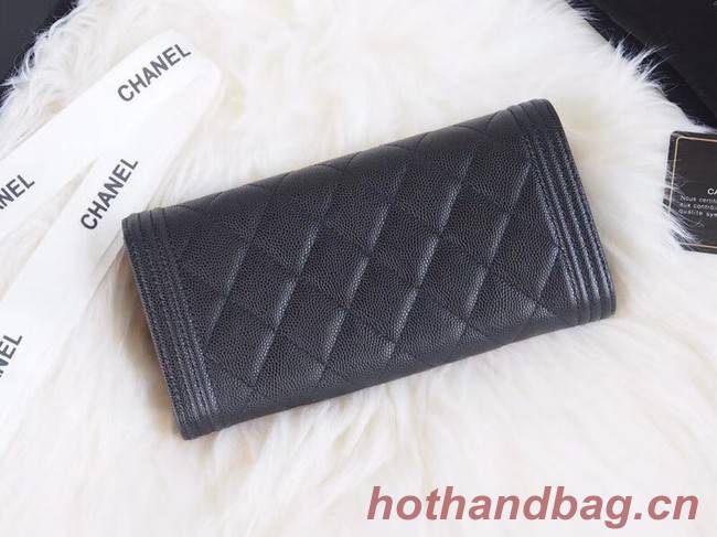 BOY CHANEL Flap Wallet A80286 black gold-Tone Metal