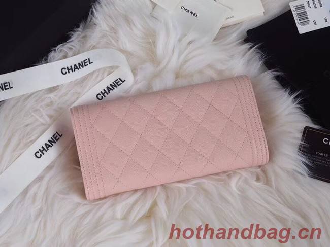 BOY CHANEL Flap Wallet A80286 pink gold-Tone Metal