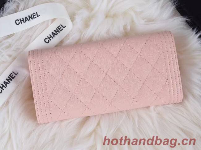 BOY CHANEL Flap Wallet A80286 pink silver-Tone Metal