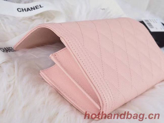 BOY CHANEL Flap Wallet A80286 pink silver-Tone Metal