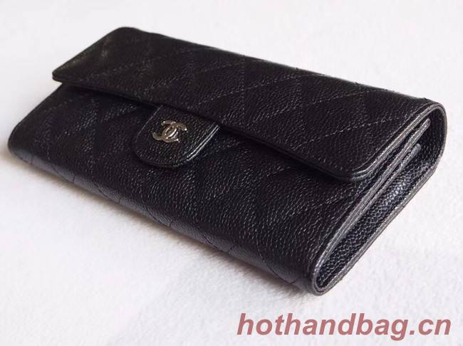 Chanel Classic Flap Wallet A31506 black silver-Tone Metal