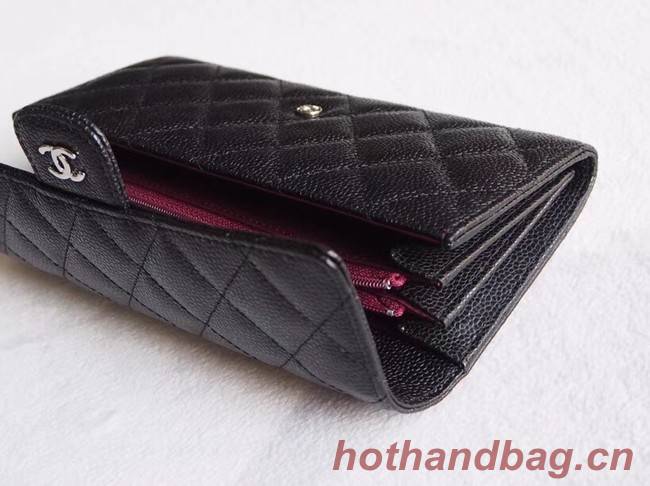 Chanel Classic Flap Wallet A31506 black silver-Tone Metal