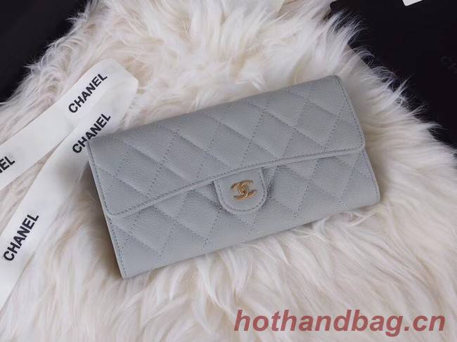 Chanel Classic Flap Wallet A31506 grey Gold-Tone Metal