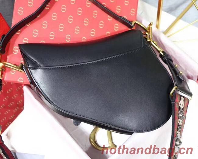 Dior MINI SADDLE BAG IN BLACK CALFSKIN M0447