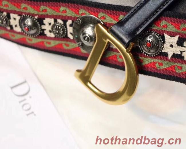 Dior MINI SADDLE BAG IN BLACK CALFSKIN M0447