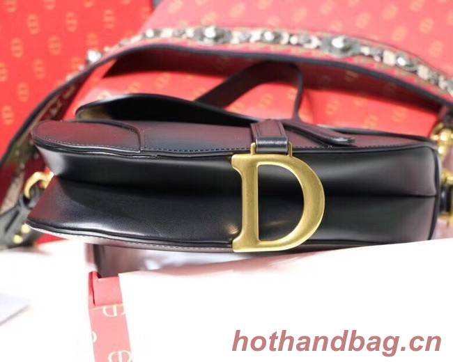 Dior MINI SADDLE BAG IN BLACK CALFSKIN M0447