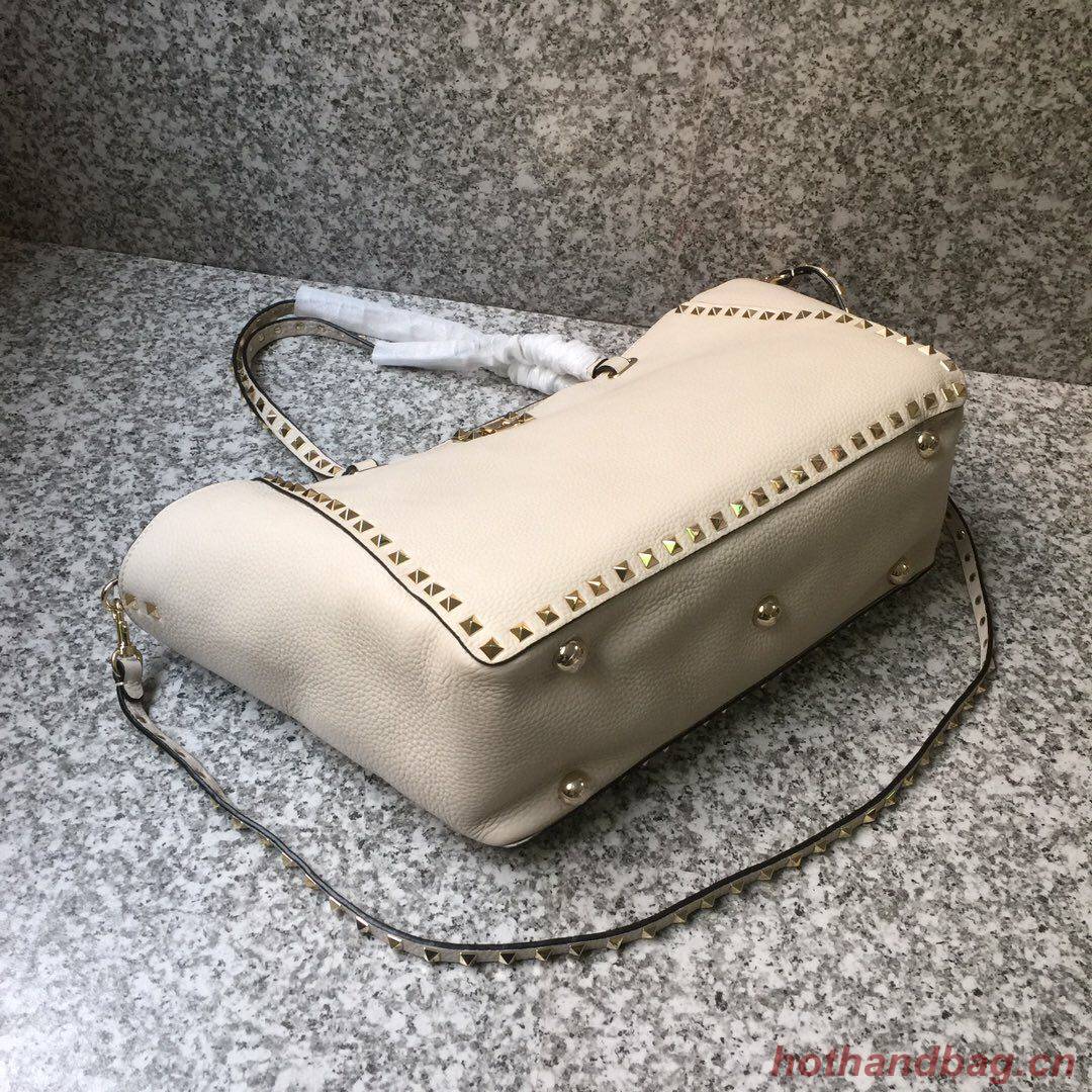 Valentino Garavani Rockstud Tote Bag Original Leather 1917B white