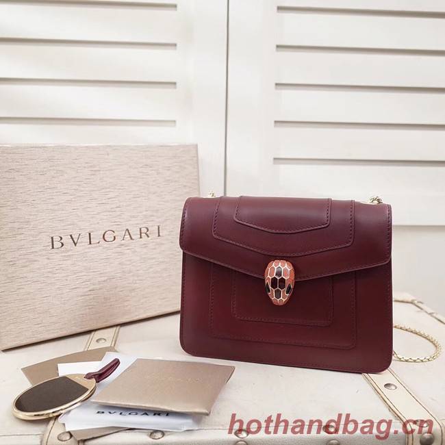 BVLGARI Serpenti Forever Flap Cover leather bag 28697 fuchsia