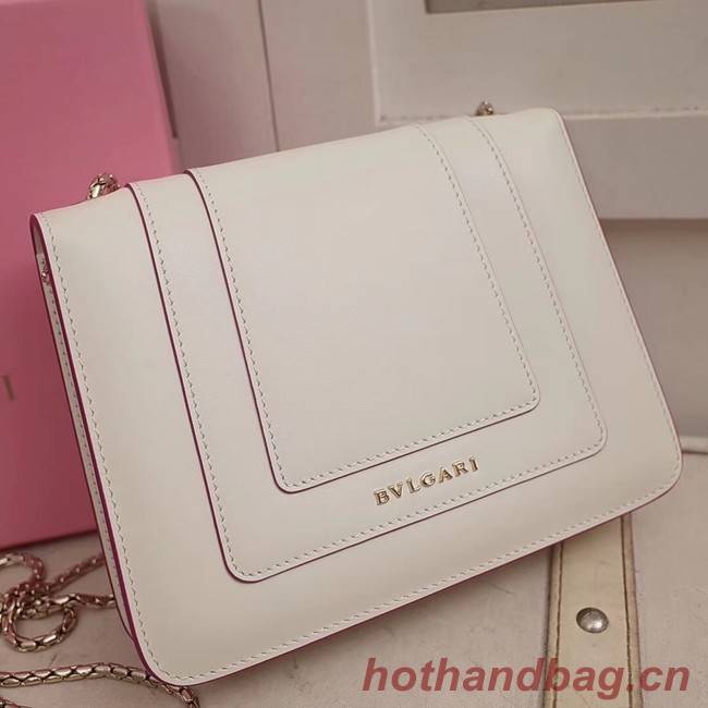 BVLGARI Serpenti Forever Flap Cover leather bag 28697 white