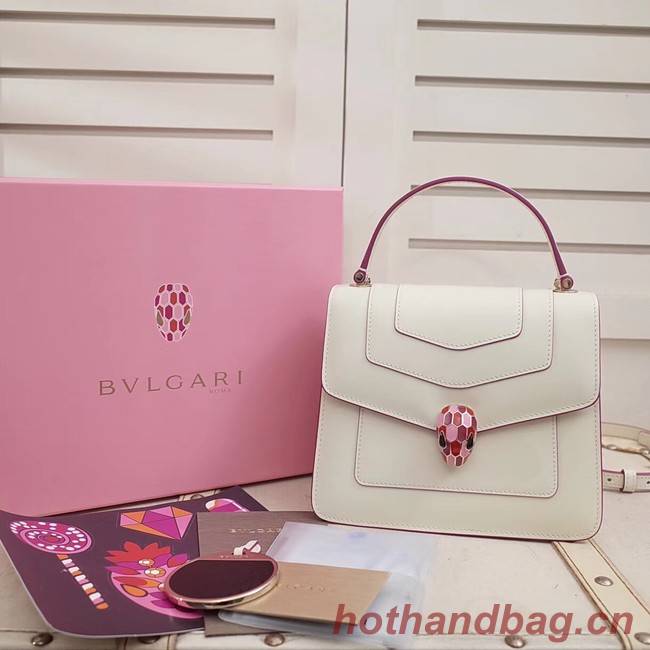 BVLGARI Serpenti Forever leather flap bag 286999 white