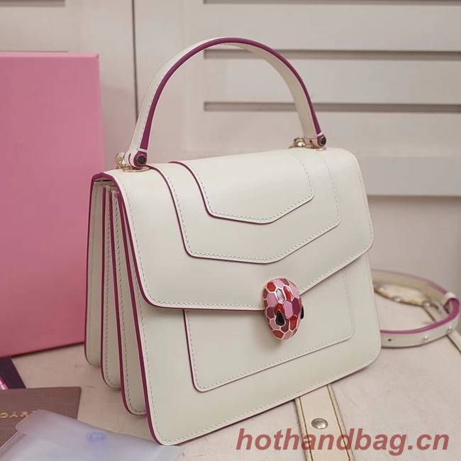 BVLGARI Serpenti Forever leather flap bag 286999 white