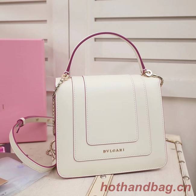 BVLGARI Serpenti Forever leather flap bag 286999 white