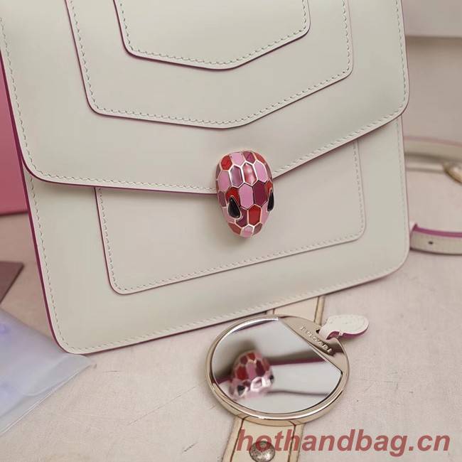 BVLGARI Serpenti Forever leather flap bag 286999 white