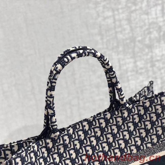 DIOR BOOK TOTE BAG IN EMBROIDERED DIOR OBLIQUE CANVAS M1286 DARK BLUE Customize Words