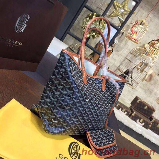 Goyard Y Doodling Calfskin Leather Tote Bag 36987 dark blue