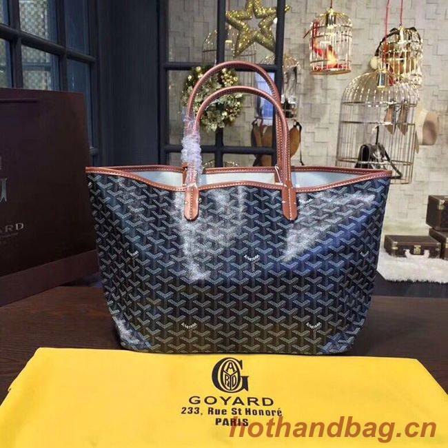 Goyard Y Doodling Calfskin Leather Tote Bag 36987 dark blue