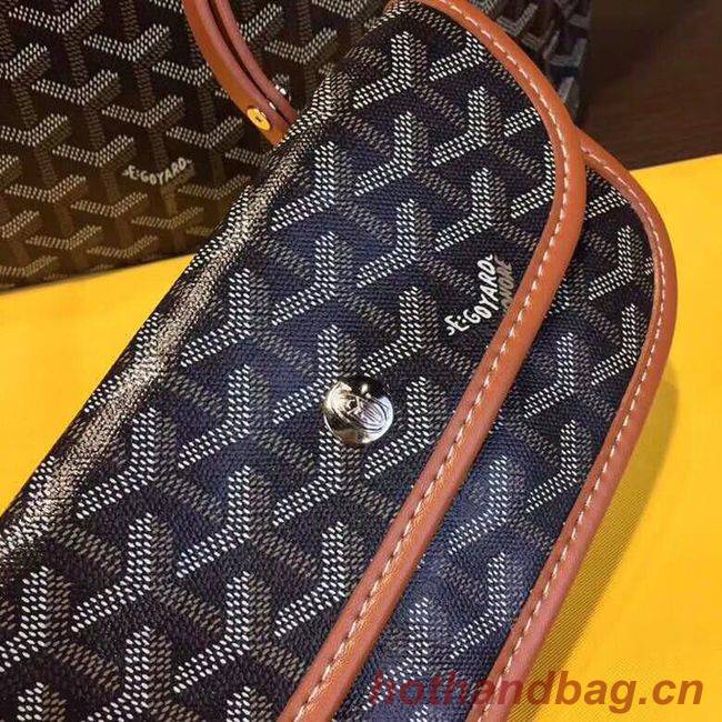 Goyard Y Doodling Calfskin Leather Tote Bag 36987 dark blue