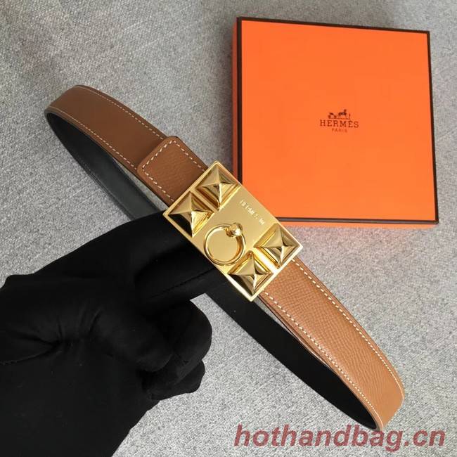 Hermes Collier de Chien belt buckle & Reversible leather strap 24 mm H0521 brown