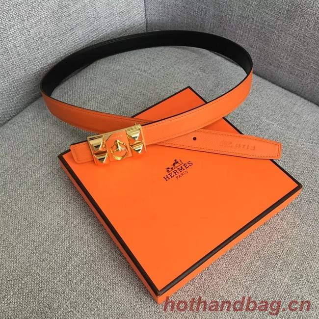 Hermes Collier de Chien belt buckle & Reversible leather strap 24 mm H0521 orange