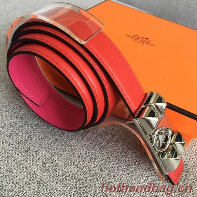 Hermes Collier de Chien belt buckle & Reversible leather strap 24 mm H0521 red