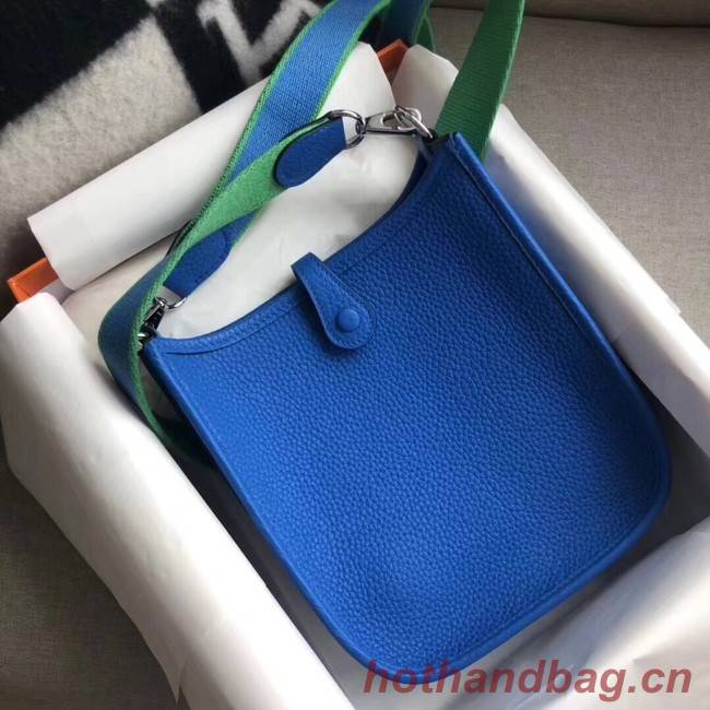 Hermes Evelyne original togo leather mini Shoulder Bag H15698 blue